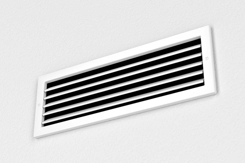 White AC vent on wall