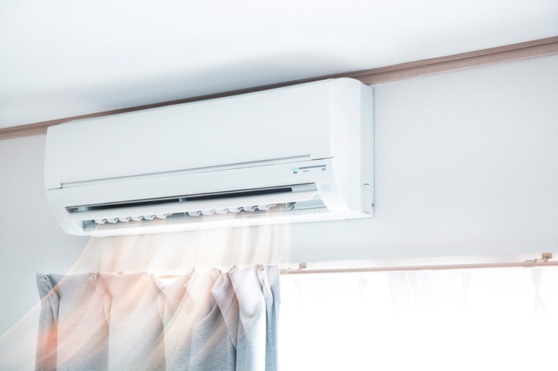 Ductless system blowing out air